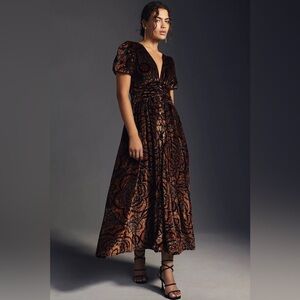 Anthropologie Catalina burnout velvet dress
